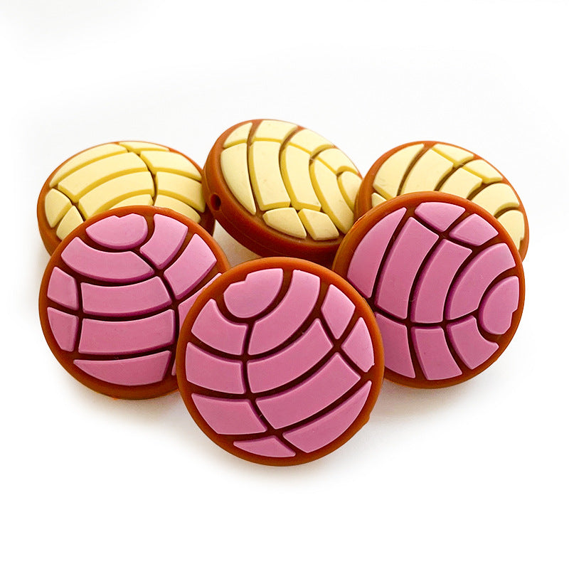 Wholesale 10pcs Cartoon Bread Silicone Focal beads
